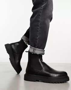 Черные массивные ботинки челси Pull&amp;Bear