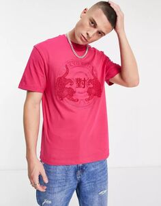 Ярко-розовая футболка классического кроя с японским принтом River Island