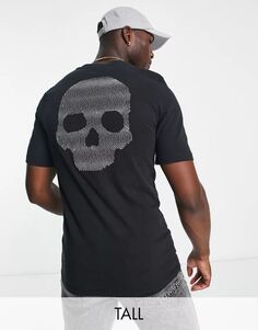 Черная футболка с принтом черепа Bolongaro Trevor Tall