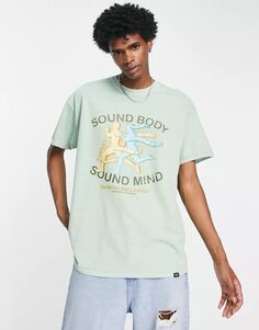 Зеленая футболка Vintage Supply Sound Body Sound Mind