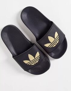 Черные сандалии с логотипом в виде трилистника adidas Originals Adilette Lite Lite