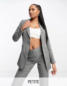 Серый удлиненный пиджак UNIQUE22, однотонный