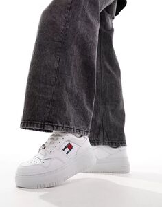 Белые ретро баскетбольные кроссовки Tommy Jeans на плоской подошве