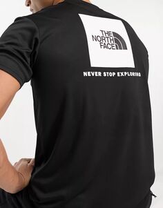 Черная футболка с принтом на спине The North Face Training Reaxion Redbox
