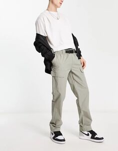 Универсальные брюки-карго цвета хаки с зажимом на ремне New Look