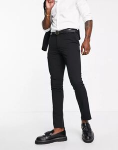 Черные суперузкие брюки New Look