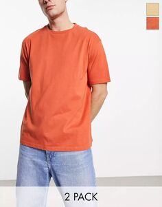 Набор из двух футболок свободного кроя Another Influence темно-желтого и оранжевого цветов