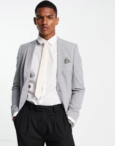 Свадебный приталенный серый пиджак Harry Brown