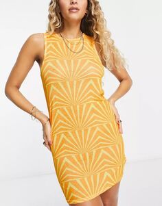 Эффектное пляжное платье премиум-класса в сетку солнечно-желтого цвета It&apos;s Now Cool It’s Now Cool