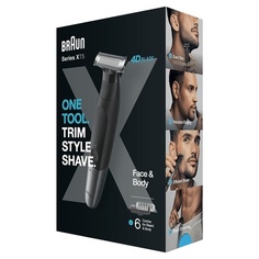 Гибридная электрическая мужская бритва для бороды и тела Braun Series X с 4D лезвиями SkinShield, водонепроницаемая, беспроводная, XT5200