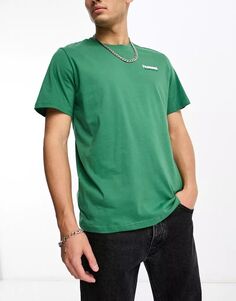 Зеленая футболка с логотипом Hummel
