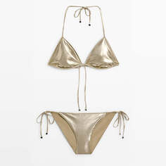 Купальник Massimo Dutti Triangle Bikini, золотистый