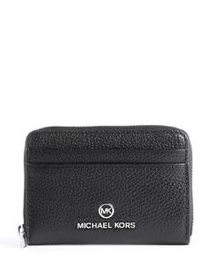 Кошелек с подвесками Jet Set из зерненой кожи Michael Kors, черный