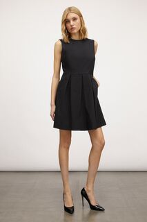 Короткое укороченное платье с карманами Motivi, черный