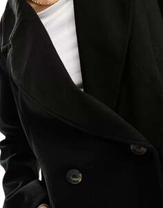 Черное длинное пальто JDY