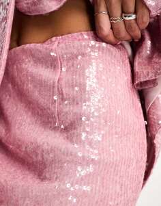 Розовая мини-юбка с пайетками Kyo The Brand