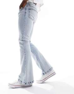 Светло-голубые расклешенные джинсы стрейч-клеш ASOS