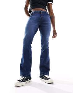 Темно-синие расклешенные джинсы стрейч-клеш ASOS