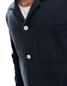 Черная объемная куртка на пуговицах ASOS