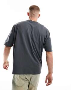 Черная оверсайз-футболка с принтом на груди ASOS