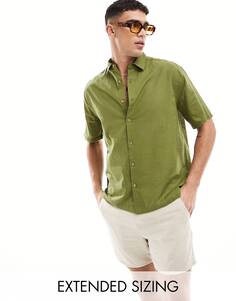 Рубашка Asos Design Linen, хаки
