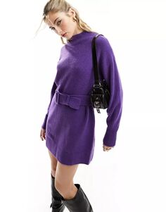 Фиолетовое трикотажное платье с поясом &amp; Other Stories