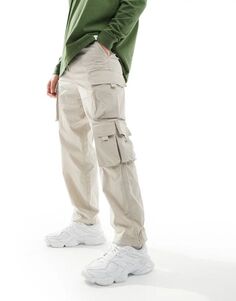 Зауженные брюки-карго Jack &amp; Jones бежевого цвета из технического материала