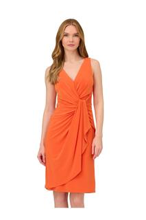 Короткое драпированное платье из джерси Adrianna Papell, оранжевый