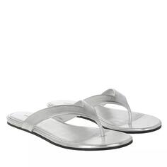 Сандалии allover logo round thong sandals Balenciaga, серебряный