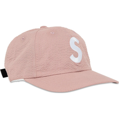 Бейсболка Supreme Seersucker S Logo 6-Panel, розовый