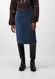 Юбка-карандаш Onlholiday Midi Skirt ONLY, цвет dark blue denim