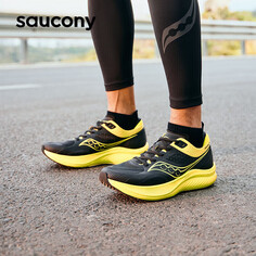 Кроссовки тренировочные Saucony Full Speed Slay с карбоновыми пластинами, черный / желтый