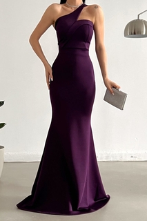Гибкая ткань для дайвинга сливового цвета с перекрещенными бретелями Вечернее платье и выпускное платье 582211 lovebox, фиолетовый