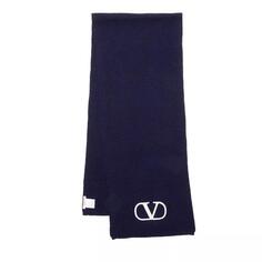 Шарф v logo signature scarf navy Valentino Garavani, синий