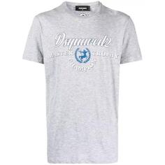 Футболка logo-print grey cotton-blend t-shirt Dsquared2, белый