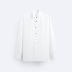 Рубашка Zara Tuxedo-style Bib, белый