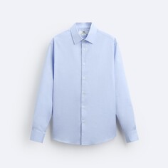 Рубашка Zara Textured Cotton, голубой