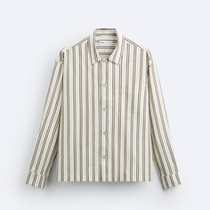 Рубашка Zara Striped With Pocket, мультиколор