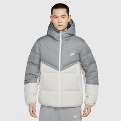 Пуховик Nike hooded, серый/светло-серый