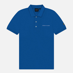 Мужское поло Lyle & Scott Embroidered Script Logo Regular Fit, цвет голубой