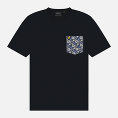 Мужская футболка Lyle & Scott Floral Print Pocket, цвет синий, размер M
