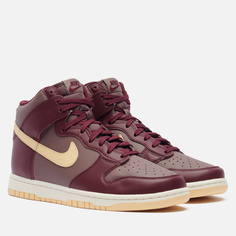 Кроссовки Nike Wmns Dunk High, цвет бордовый, размер 43 EU