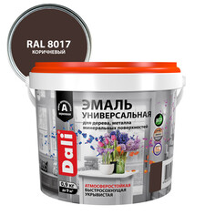 Эмали универсальные эмаль акриловая DALI универсальная 0,9кг RAL8017 коричневая, арт.80235