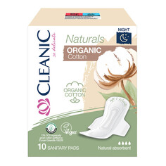 Прокладки и тампоны прокладки CLEANIC Naturals Organic Cotton Ночные 10шт