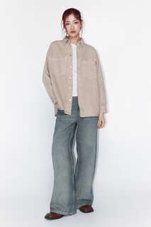блузка джинсовая женская Рубашка джинсовая oversize с карманами Befree
