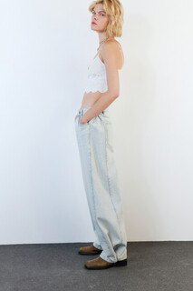 брюки джинсовые женские Джинсы wide широкие с низкой посадкой Befree
