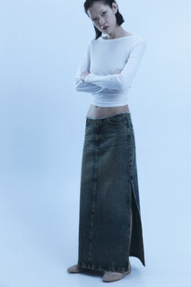 юбка джинсовая женская Юбка макси джинсовая с эффектом масляной стирки Befree