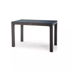 Стол садовый прямоугольный складной Rattan 120x70x75 см полипропилен цвет коричневый Без бренда