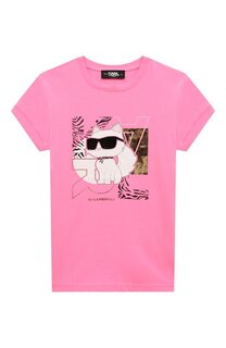 Хлопковая футболка Karl Lagerfeld Kids