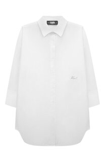Хлопковое платье-рубашка Karl Lagerfeld Kids